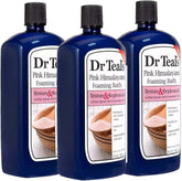 Dr Teal's Pink Himalayan Salt Foam Bath Gift Set (3 Pack, 34oz Ea.) - Essential Bergamot & Sweet Orange Oils Blended with Pure Epsom Salt Soothes The Senses & Provides Relief from Stress