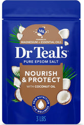 Dr Teal's Epsom Salt Magnesium Soak, Nourish & Protect with Coconut Oil, 3 lbs