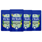Dr Teal's Pure Epsom Salt, Cannabis Sativa Hemp Seed Oil, 3 lb (Pack of 4)