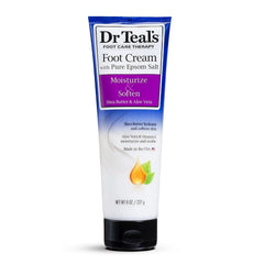 Dr. Teals Pure Epsom Salt Foot Cream Gift Set (4 Pack, 8oz Ea.) - Moisturize & Soften with Shea Butter & Aloe Vera Essential Oils - Eases Aches & Pains, Promotes Healthy Looking Skin