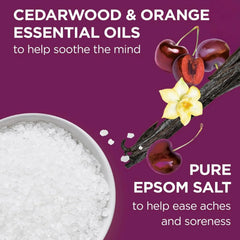 Dr Teal's Limited Edition Black Cherry & Vanilla Bath Set, Pure Epsom Salt and Foaming Bath, 34 FL OZ