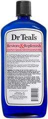 Dr. Teal's Pure Epsom Salt Foaming Bath Gift Set (2 Pack, 34 oz ea.) - Restore & Replenish Pink Himalayan and Glow & Radiance with Vitamin C & Citrus Essential Oils - Long Lasting Bubbles Nourish Skin