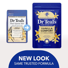 Dr Teal's Epsom Salt Magnesium Soak, Vanilla Comfort, 3 lbs