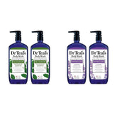 Dr Teal's Body Wash Bundle with Pure Epsom Salt, Relax & Relief with Eucalyptus & Spearmint 24 fl oz (Pack of 2) and Soothe & Sleep with Lavender 24 fl oz (Pack of 2)