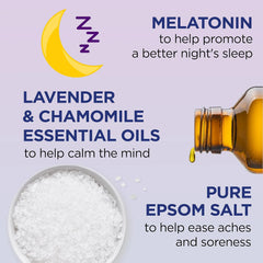 Dr Teal's Pure Epsom Salt Soak, Sleep Blend with Melatonin, Lavender & Chamomile Essential Oils, 3 lbs & Pure Epsom Salt, Soothe & Comfort with Oat Milk & Argan Oil, 3lbs