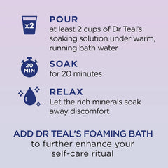 Dr Teal's Pure Epsom Salt Soak, Sleep Blend with Melatonin, Lavender & Chamomile Essential Oils, 3 lbs & Pure Epsom Salt, Soothe & Comfort with Oat Milk & Argan Oil, 3lbs