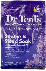 Dr. Teal's Soothe & Sleep Lavender Pure Epsom Salt Soaking Solution (4lb. Bag) - Essential Oils - Relieve Your Senses & Any Tired, Achy Muscles at Home