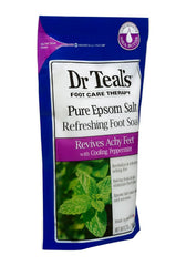 Dr Teal's Pure Epsom Salt Cooling Foot Soak, Refresh & Revitalize with Peppermint & Baking Soda, 2 lbs