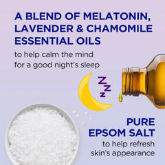 Dr Teal's Foaming Bath with Pure Epsom Salt, Sleep Blend with Melatonin, Lavender & Chamomile Essential Oils, 62.5 fl oz