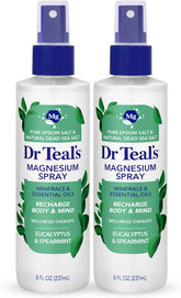 Dr Teal's Magnesium Eucalyptus Spray with Natural Dead Sea Salt, 8 fl oz (Pack of 2)