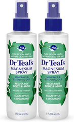 Dr Teal's Magnesium Eucalyptus Spray with Natural Dead Sea Salt, 8 fl oz (Pack of 2)