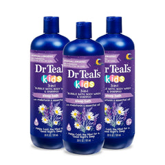 Dr Teal's Kids 3-in-1 Sleep Bubble Bath, Body Wash & Shampoo with Melatonin & Essential Oil, Lavender Scent, 20 fl oz (Pack of 3)
