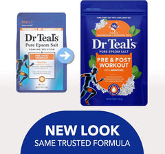 Dr Teal's Epsom Salt Magnesium Soak, Pre & Post Workout with Menthol & Essential Oils, 3 lbs