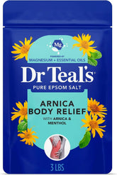 Dr Teal's Arnica Body Relief Epsom Salt Magnesium Soak with Menthol & Essential Oils, Muscle Recovery, 3 lbs