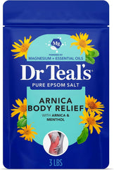 Dr Teal's Arnica Body Relief Epsom Salt Magnesium Soak with Menthol & Essential Oils, Muscle Recovery, 3 lbs