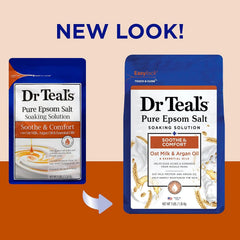 Dr Teal's Pure Epsom Salt, Soothe & Comfort with Oat Milk & Argan Oil, 3lbs & Pure Epsom Salt Soak, Black Elderberry with Vitamin D, 3 lbs