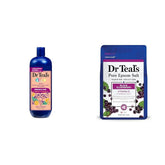 Dr Teal's Kids 3 in 1 Elderberry Bubble Bath, Body Wash & Shampoo with Vitamin C & Essential Oils 20 fl oz & Pure Epsom Salt Soak, Black Elderberry with Vitamin D, 3 lbs