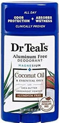 Dr Teal's Aluminum Free Deodorant - Coconut Oil - Paraben & Phthalate Free - 2.65 oz