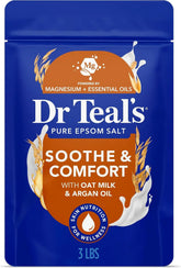 Dr Teal's Epsom Salt Magnesium Soak, Soothe & Comfort with Oat Milk & Argan Oil, 3 lbs