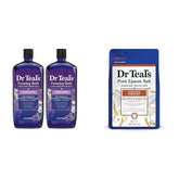 Dr Teal's Foaming Bath with Pure Epsom Salt, Sleep Blend with Melatonin, Lavender & Chamomile Essential Oils, 34 fl oz & Pure Epsom Salt Soak, Soothe & Comfort with Oat Milk & Argan Oil, 3 lbs