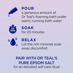 Dr Teal's Foaming Bath with Pure Epsom Salt, Sleep Blend with Melatonin, Lavender & Chamomile Essential Oils, 34 fl oz & Pure Epsom Salt Soak, Soothe & Comfort with Oat Milk & Argan Oil, 3 lbs