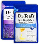 Dr. Teal's Epsom Salt Bath Variety Gift Set (2 Pack, 3lbs Ea.) - Soothe & Sleep with Lavender, Soften & Nourish with Milk & Honey - Essential Oils Moisturize Skin & Ease Aches & Pains