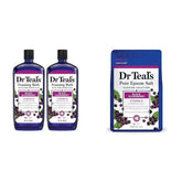 Dr Teal's Foaming Bath with Pure Epsom Salt, Black Elderberry with Vitamin D, 34 fl oz (Pack of 2) & Salt Soak with Pure Epsom Salt, Elderberry, 3 lbs