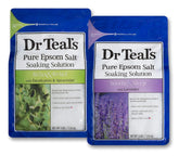 Dr Teal's Epsom Salt Bath Soaking Solution, Eucalyptus and Lavender, 2 Count, 3lb Bags - 6lbs Total