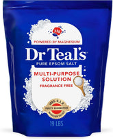Dr Teal's Pure Epsom Salt Multipurpose Solution, Fragrance Free, Bulk Size - 19 lbs