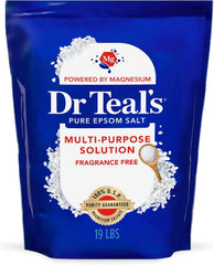Dr Teal's Pure Epsom Salt Multipurpose Solution, Fragrance Free, Bulk Size - 19 lbs
