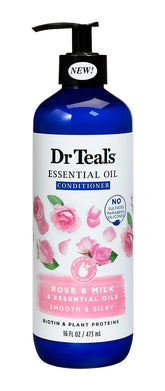Dr Teal's Rose and Milk Essential Oil Conditioner with Biotin and Plant Proteins, 16 FL OZ (473 mL)