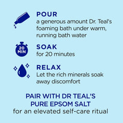 Dr Teal's Foaming Bath with Pure Epsom Salt, Restorative Minerals with Magnesium, Potassium, Zinc & Essential Oils, 62.5 fl oz