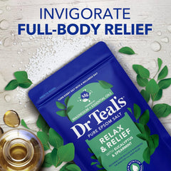 Dr Teal's Epsom Salt Magnesium Soak, Relax & Relief with Eucalyptus & Spearmint Essential Oils, 3 lbs