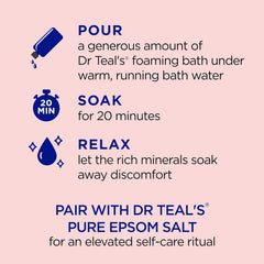 Dr Teal's Foaming Bath with Pure Epsom Salt, Ashwagandha, 34 fl oz (Pack of 4)
