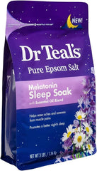 Dr Teal's Salt Bath Variety Gift Set (2 Pack, 3lbs Ea.) - Relax & Relief Eucalyptus & Spearmint, Melatonin Sleep Soak - Essential Oils Blended with Pure Epsom Salt & Melatonin - Promotes Better Sleep