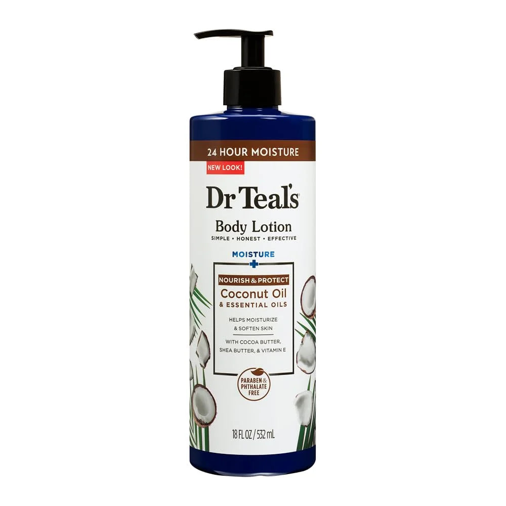 Dr Teal's Body Lotion, with Coconut & Essential Oils, 18 oz