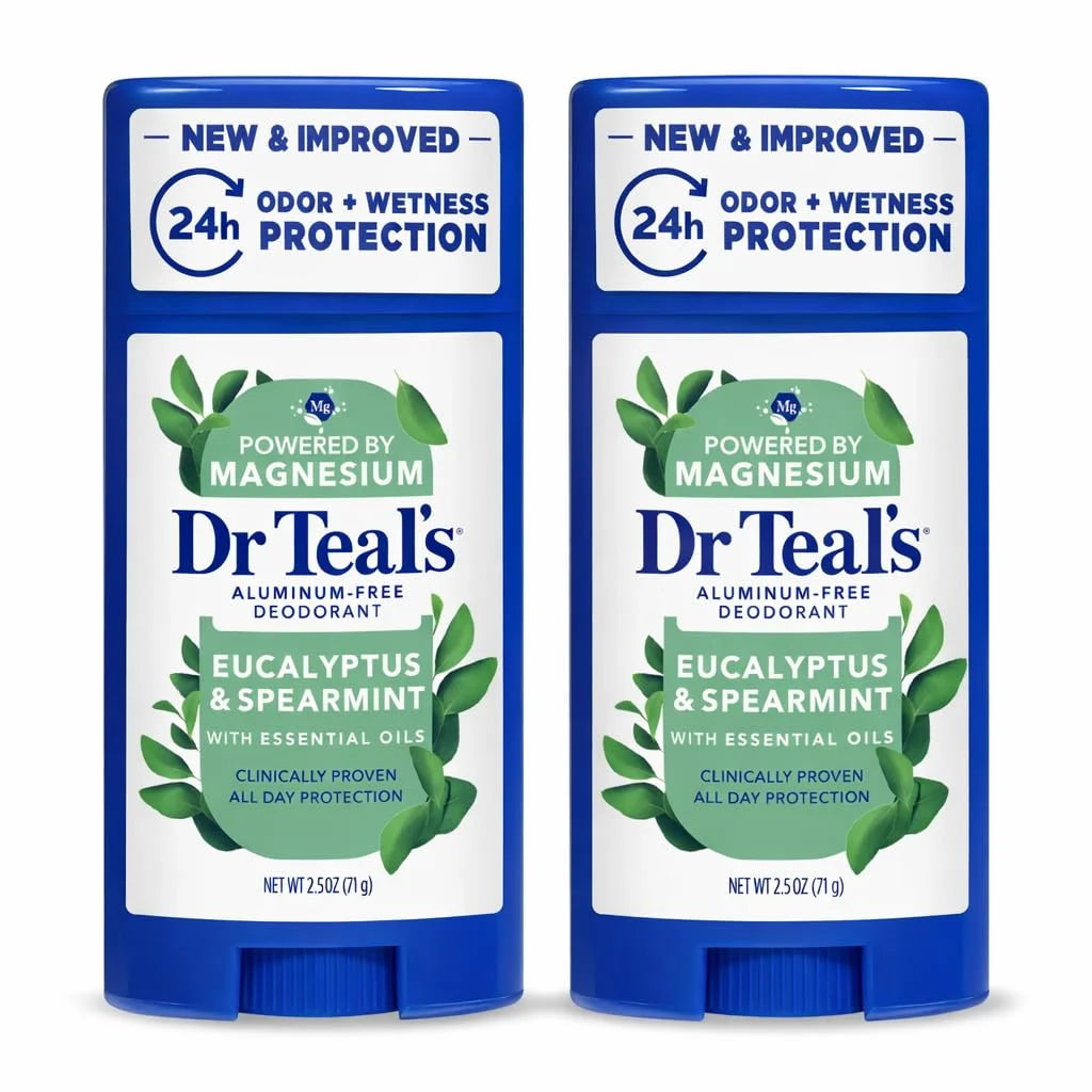 Dr. Teals Eucalyptus Deodorant Gift Set (2 Pack, 2.5oz Ea.) - Eucalyptus Essential Oils with Shea Butter & Arrowroot Powder - Aluminum, Paraben, & Phthalate Free - Dermatologist Tested