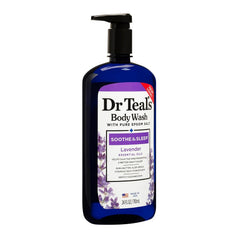 Dr Teal's Pure Epsom Salt Body Wash Soother & Moisturize With Lavender 24 Ounce (04158-4PA)