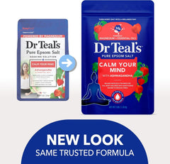 Dr Teal's Epsom Salt Magnesium Soak, Ashwagandha & Essential Oils, 3 lbs (Pack of 4)