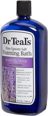 Dr Teal's Foaming Bath & Body Lotion Gift Set (2 Pack, 42oz Total) - 34oz Soothe & Sleep Lavender Foaming Bath & 8oz Nighttime Therapy Melatonin Body Lotion - for a Better Nights Sleep