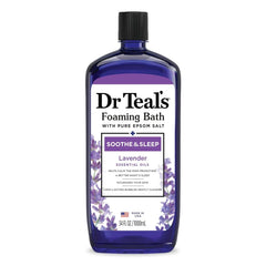 Dr Teal’s Foaming Bath with Pure Epsom Salt, Soothe & Sleep with Lavender, 34 Ounces (Packaging May Vary)