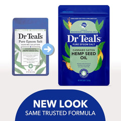 Dr Teal's Pure Epsom Salt, Cannabis Sativa Hemp Seed Oil, 3 lb (Pack of 4)