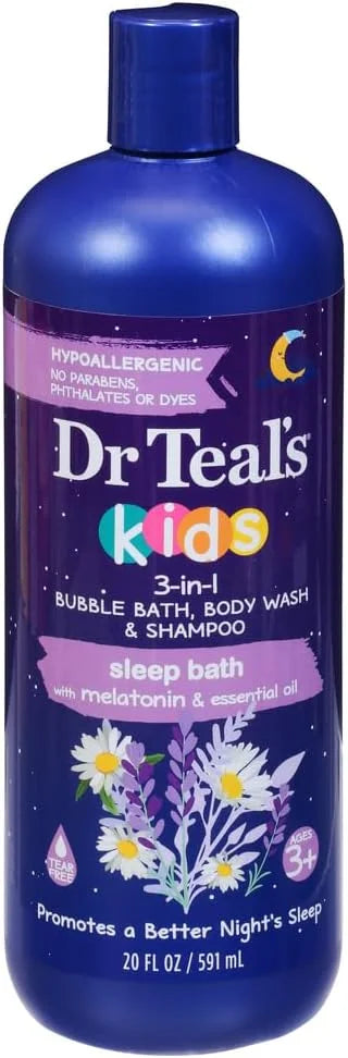 3-in-1 Sleep Bath - Melatonin and Essential Oil by Dr Teals for Kids - 20 oz Bubble Bath