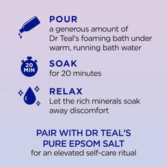 Dr Teal's Foaming Bath with Pure Epsom Salt, Sleep Blend with Melatonin, Lavender & Chamomile Essential Oils, 62.5 fl oz