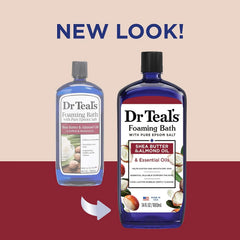 Dr Teal's Foaming Bath with Pure Epsom Salt, Shea Butter & Almond, 34 fl oz (Pack of 4) (Packaging May Vary) & Pure Epsom Salt Soak, Soothe & Comfort with Oat Milk & Argan Oil, 3 lbs
