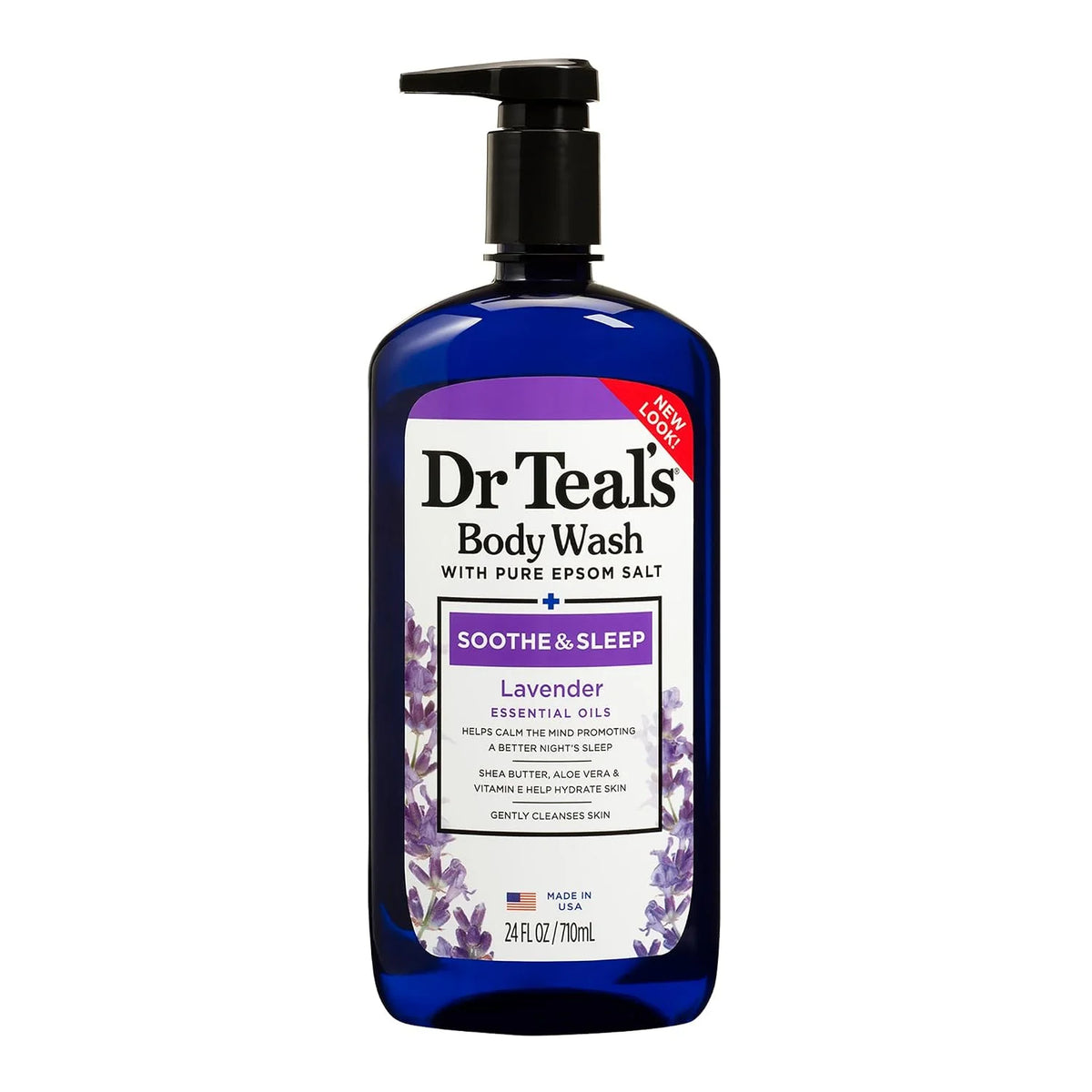 Dr Teal's Pure Epsom Salt Body Wash Soother & Moisturize With Lavender 24 Ounce (04158-4PA)