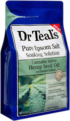 Dr. Teal's Pure Epsom Salt Soaking Solution Gift Set (2 Pack, 3lbs ea.) - Soothe & Sleep Lavender, Cannabis Sativa Hemp Seed Oil with Essential Oil Blend - Nourish Skin & Promote a Better Nights Sleep