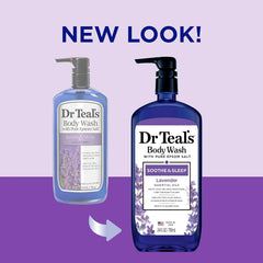 Dr Teal's Pure Epsom Salt Body Wash Soother & Moisturize With Lavender 24 Ounce (04158-4PA)