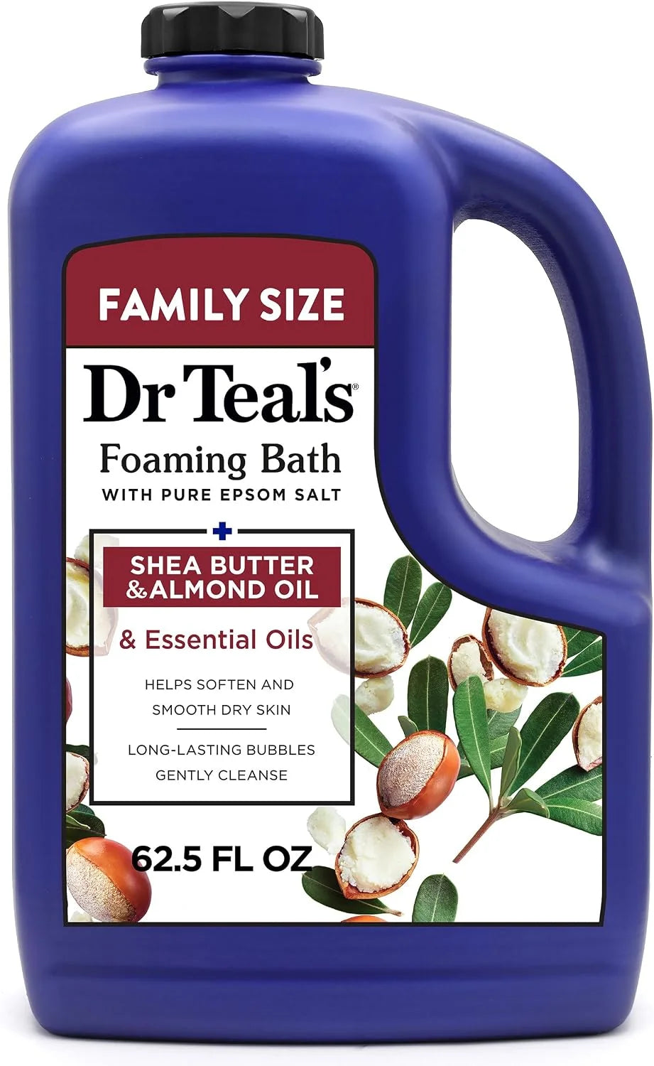 Dr Teal's Foaming Bath with Pure Epsom Salt, Shea Butter & Almond Oil, 62.5 fl oz