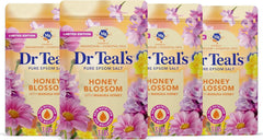 Dr Teal's Epsom Salt Magnesium Soak, Limited Edition Honey Blossom, 3 lbs (Pack of 4)